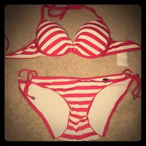 Pink striped Abercrombie & Fitch bikini